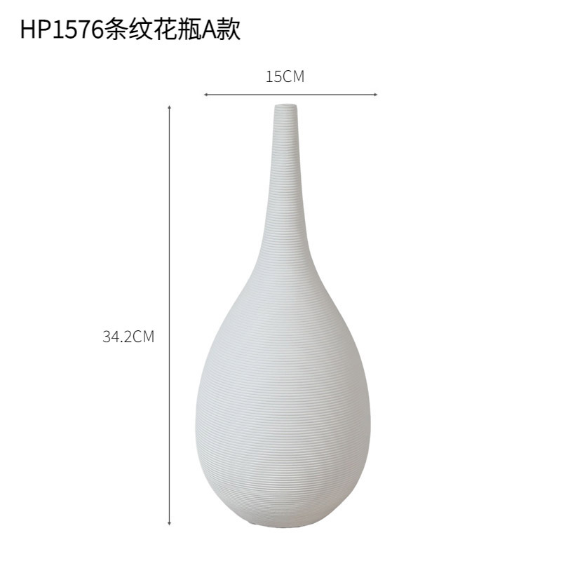 Nórdico creativo boca pequeña cerámica flor seca florero simple sala de estar arreglo de flores secas casa adornos de decoración blanca