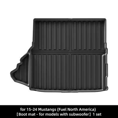 Trunk Mat | Bucket Mat Backrest Mat - 15-24-ford-mustang-fuel-tank-mat-applicable-to-models-with-subwoofer-north-america-black