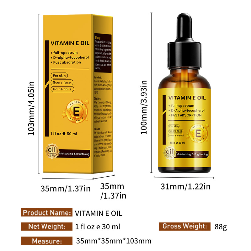 Vitamin E, essential oil, sticker for face, 30 ml, (Physicals)