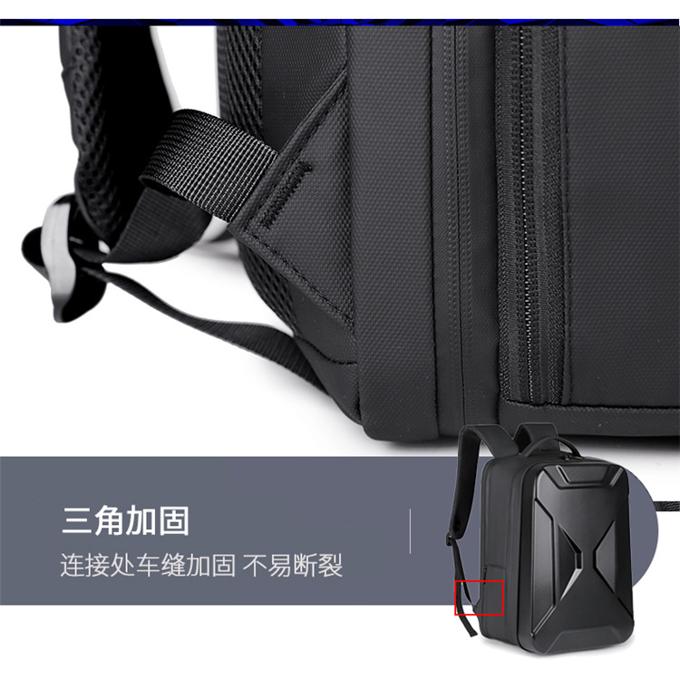 A new cross-border hard-shell business backpack with large capacity and multiple functions, a 17-inch computer bag for commuting and business trips, and a high-end feel on both shoulders undefined