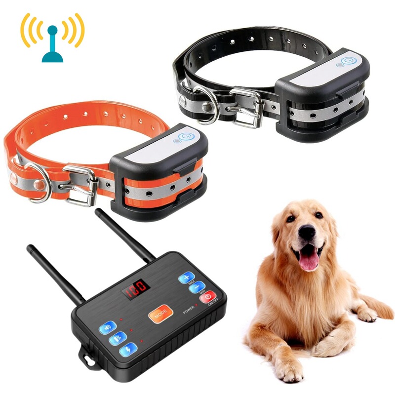 LED screen display adjustable smart pet electronics 2in1 automatic wireless fence remote control dog trainer 896