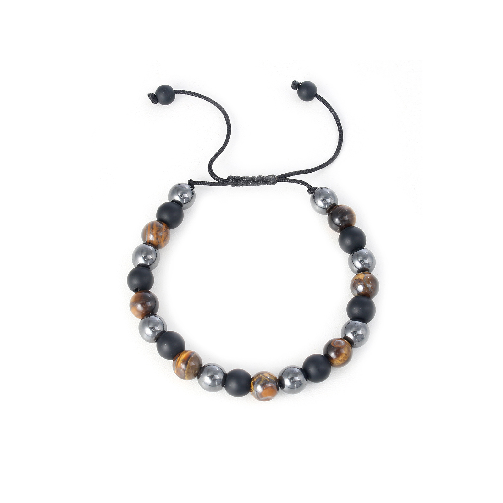 Round Pattern Fashion Round Tiger Eye Beaded Men'S Bracelets Men Beaded Bracelets