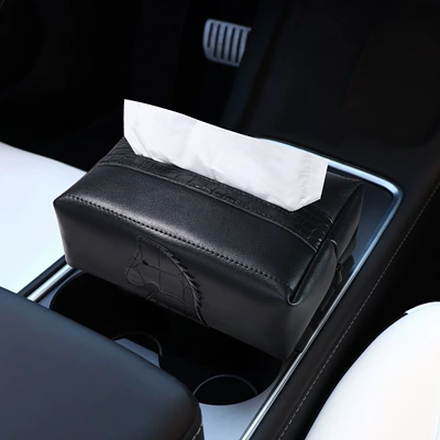 New Year Red High-End Tissue Box | Car tissue box/set - lucky-horsecrocodile-patternblack