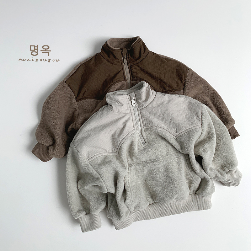 soft glutinous thermal children‘s clothing child‘s polar fleece jacket fleece shirt winter new medium boys and girls korean style japanese style base
