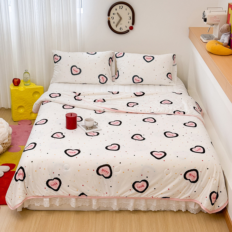 Colcha fresca de verano para niños de clase A, dormitorio de estudiantes, lavadora de aire acondicionado, colcha delgada de verano, núcleo cuatro