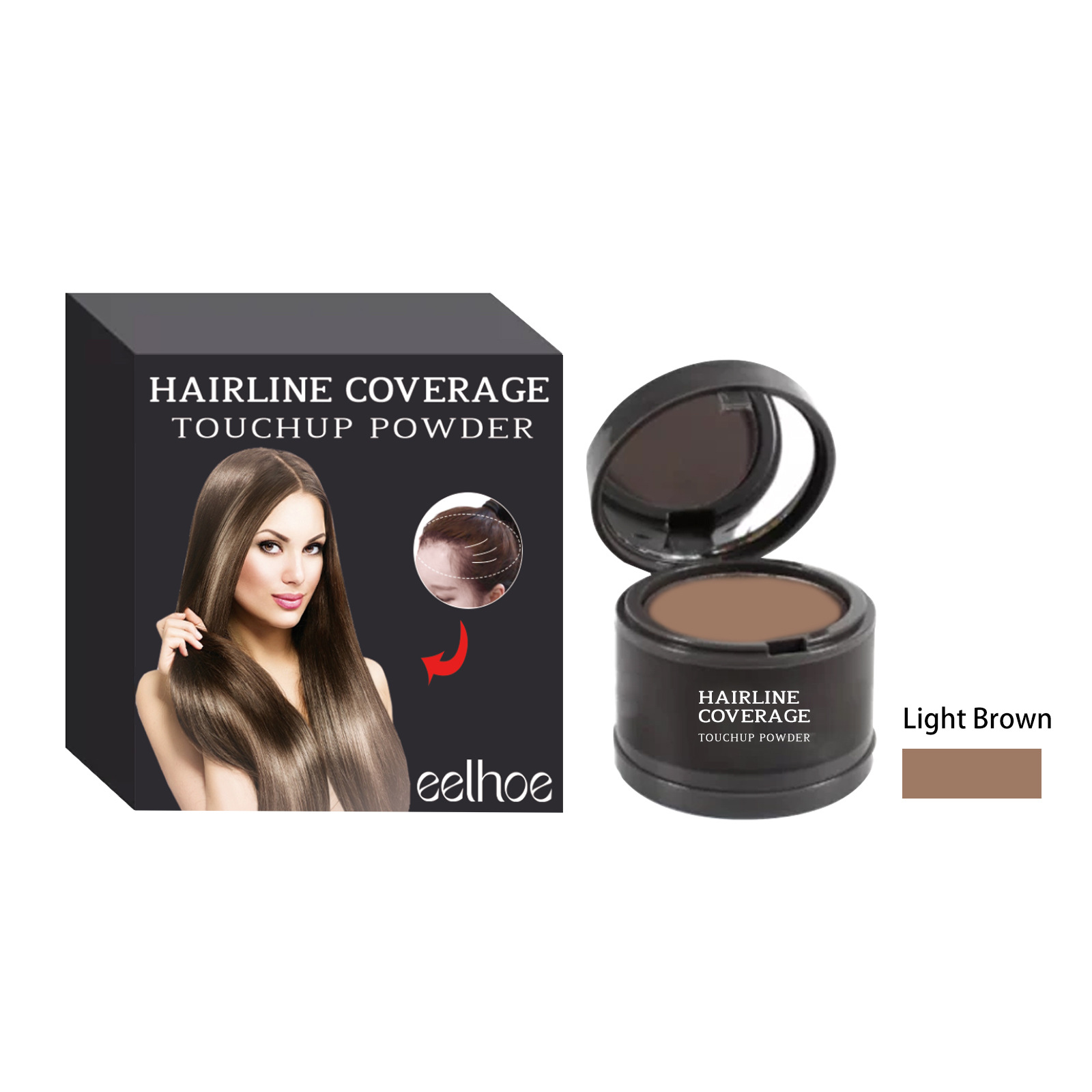 EELHOE abdeckender Toner, dick, tragbar, einfach aufzutragendes Haaransatz-Concealer-Kosmetikpulver_voghion.com