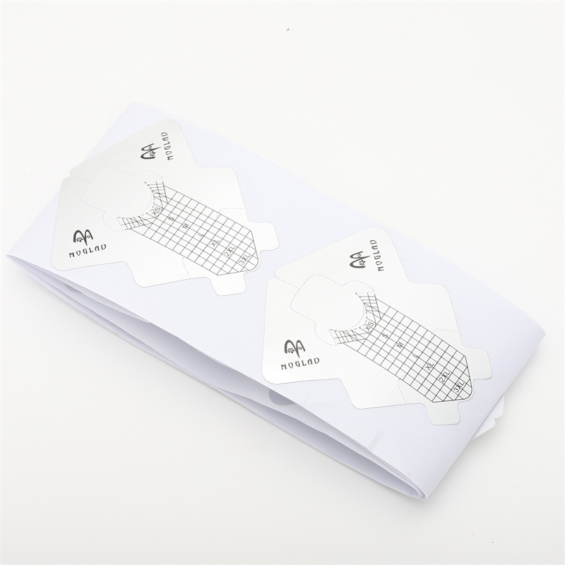 Soporte de papel de uñas en forma de pez papel de aluminio engrosado transfronterizo Herramienta de uñas de extensión de fototerapia francesa Soporte de papel de 100/300 piezas