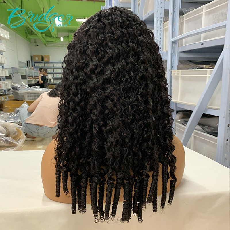 13*4 Splicing Headgear New curly2 Natural Color Real Human Hair Wig human hair wigs_voghion.com