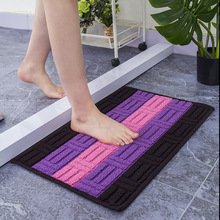 跨境专供卫生间地垫条纹浴室吸水速干防滑垫脚垫门口机织丙纶垫子