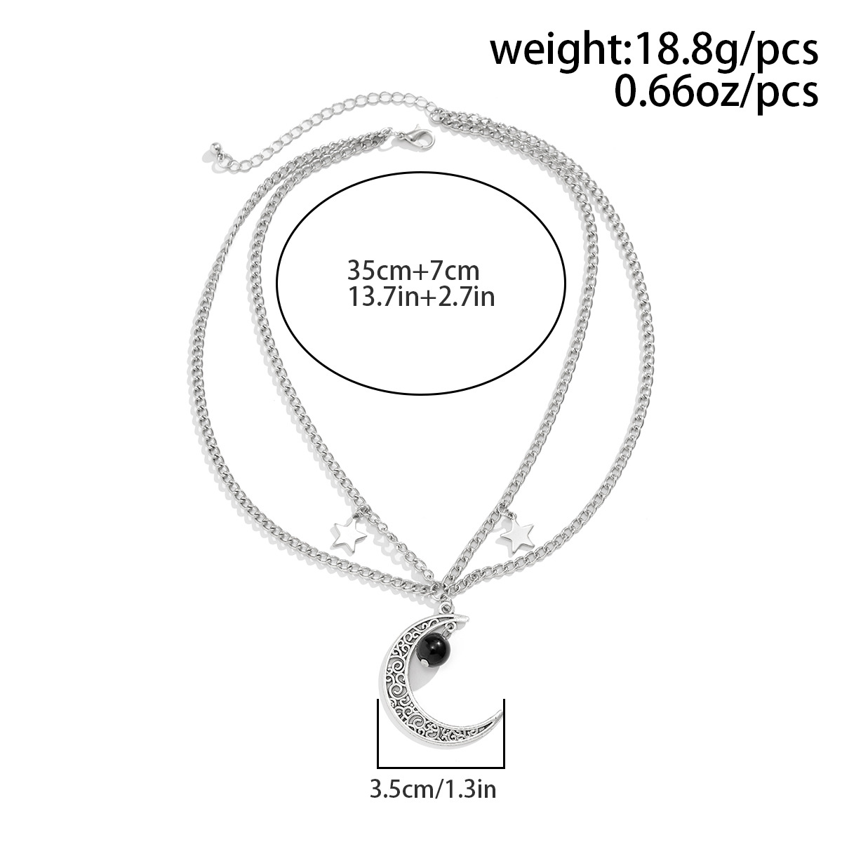 Collier de clavicule polyvalent personnalisé doux et cool à double couche, collier à franges étoile du vent simple et froid_voghion.com