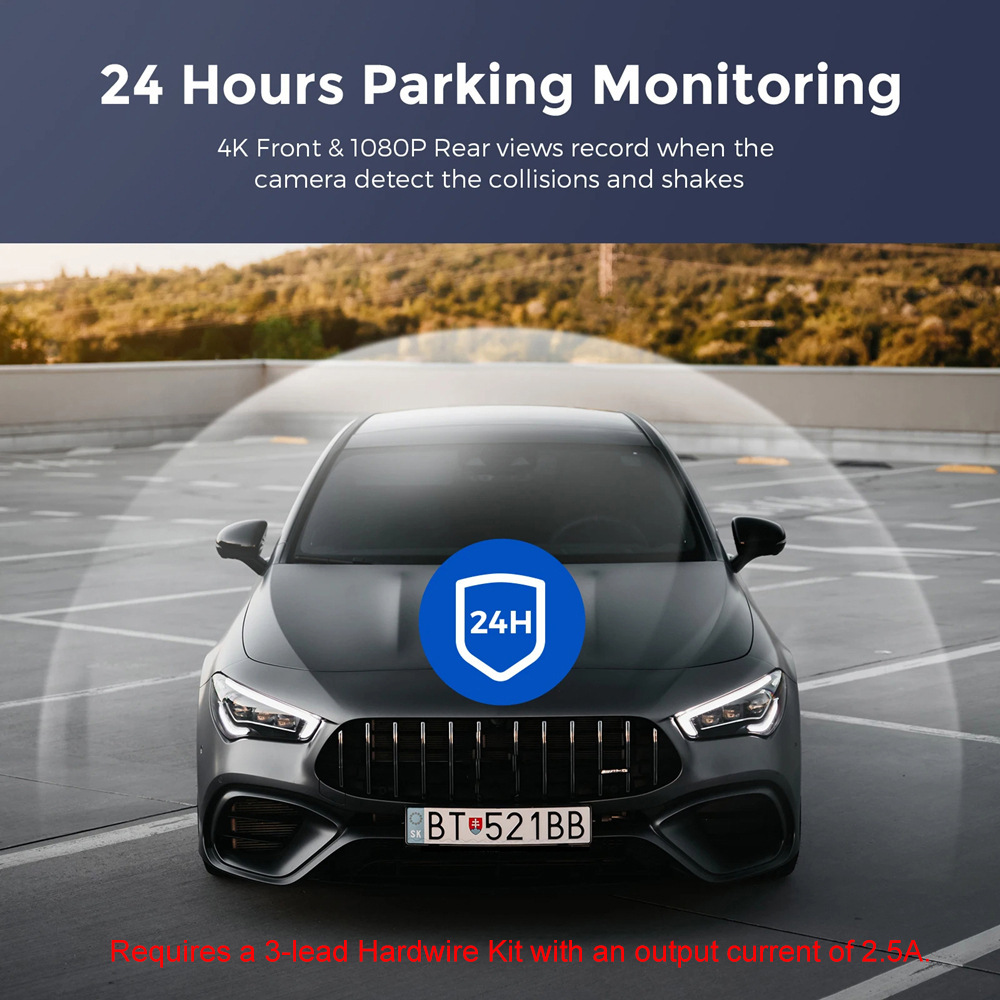 Cross-Border New Model 4K High-Definition Dash Cam with Front and Rear Dual Recording, Wifi, Gps, and Night Vision