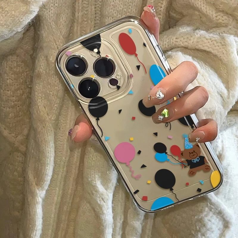 Balloon Bear Is Suitable for 15Promax Mobile Phone Case Iphone16 Fun 13 Cartoon 12 Soft Case 11 Popular Model Xr Balloon Bear Is Suitable for 15Promax Mobile Phone Case Iphone16 Fun 13 Cartoon 12 Soft Case 11 Popular Model Xr