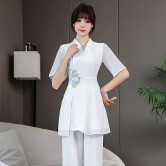 2025新型美容院作業服採耳作業服セット気質足治療技師作業服7359-2