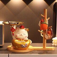 招财猫入户玄关摆件鞋柜客厅家居桌面装饰树脂工艺品摆设乔迁礼品