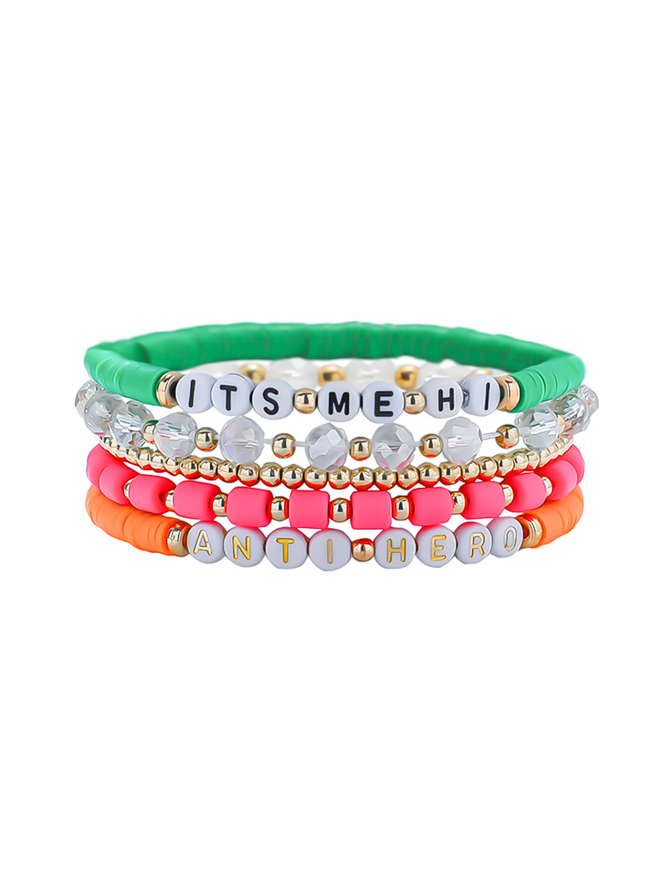 Color mezcla y partido suave cerámica pulsera carta número amor sol capas pulsera traje amistad pulsera joyería al por mayor