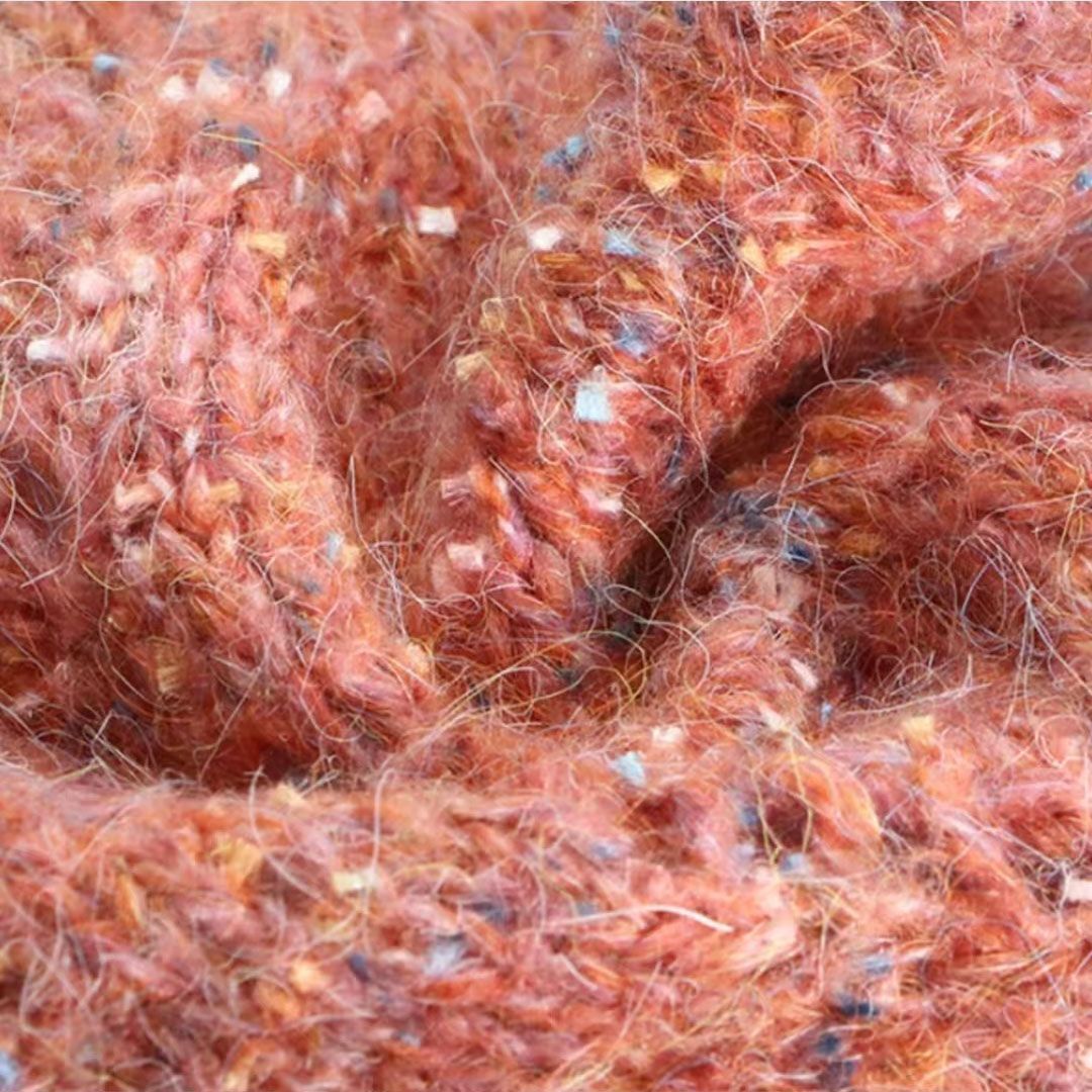 Venta al por mayor de mohair hilo de lentejuelas medio grueso colorido hecho a mano diy ganchillo piel suave suéter bola de lana paquete de material