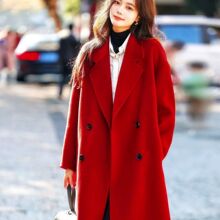 新年战袍红色双面羊毛秋冬2025毛呢新款长款呢子大衣加厚宽松外套