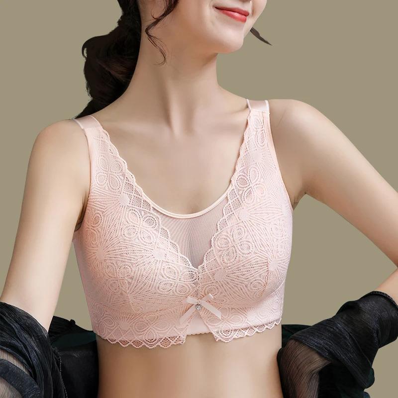 2025 New Cross-Border Women's Large Size Bra Push-Up Bra Lace Seamless Tube Top Slimming Look