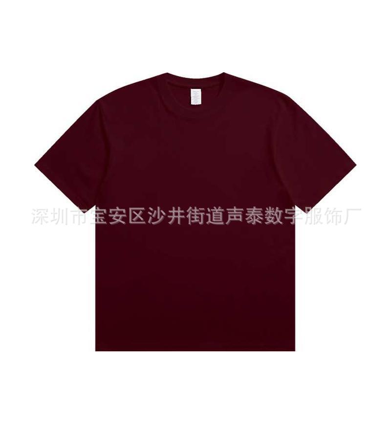 Comercio exterior personalizado pesado algodón de manga corta t hombre marca de moda europea y americana suelta hombro caído color sólido camiseta de algodón de gran tamaño