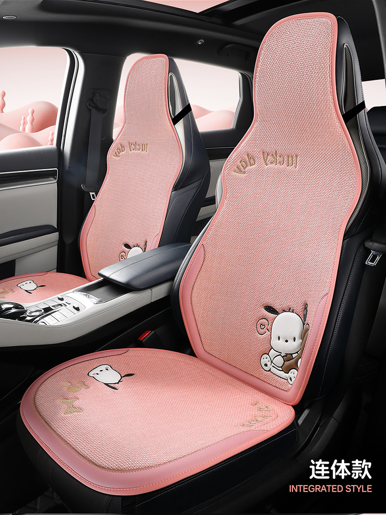 Car Seat Cushion for All Seasons, Cartoon Chunma Rear Three-Piece Car Seat Cushion, New Breathable Half-Pack Seat Cover for Women