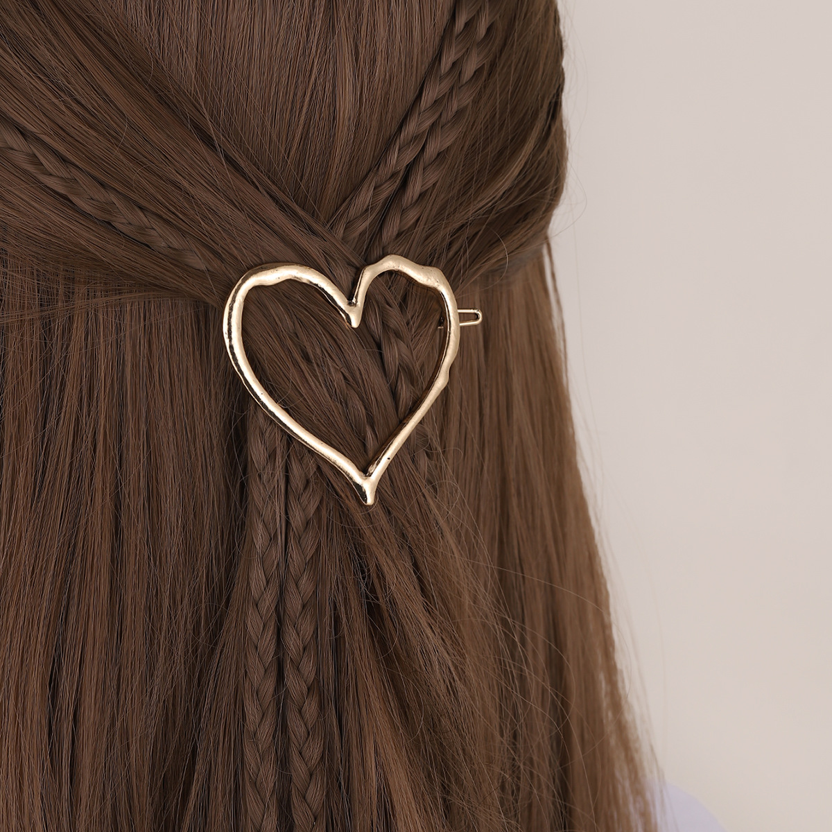 Women's Fashion Heart Shape Alloy Plating Hair Clip display picture 5