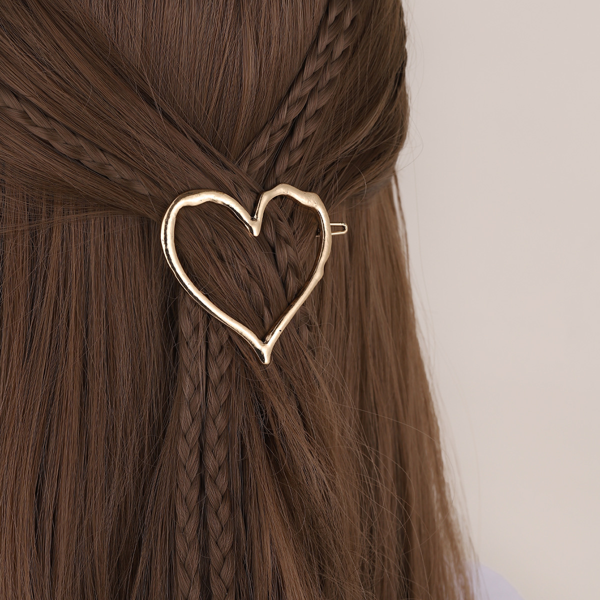 Fashion Heart Shape Alloy Plating Hair Clip4