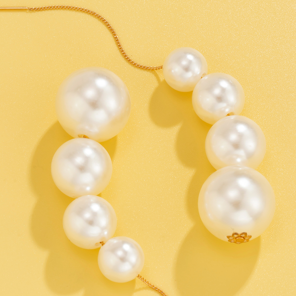 Fashion Pearl Geometric Metal Ccb Bead Pendant Earrings display picture 12