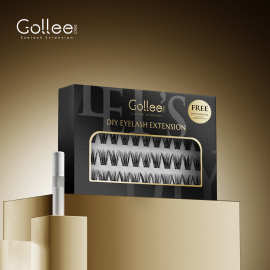 gollee欧美风混血长款假睫毛单簇分段式鱼尾朵毛自粘可重复使用
