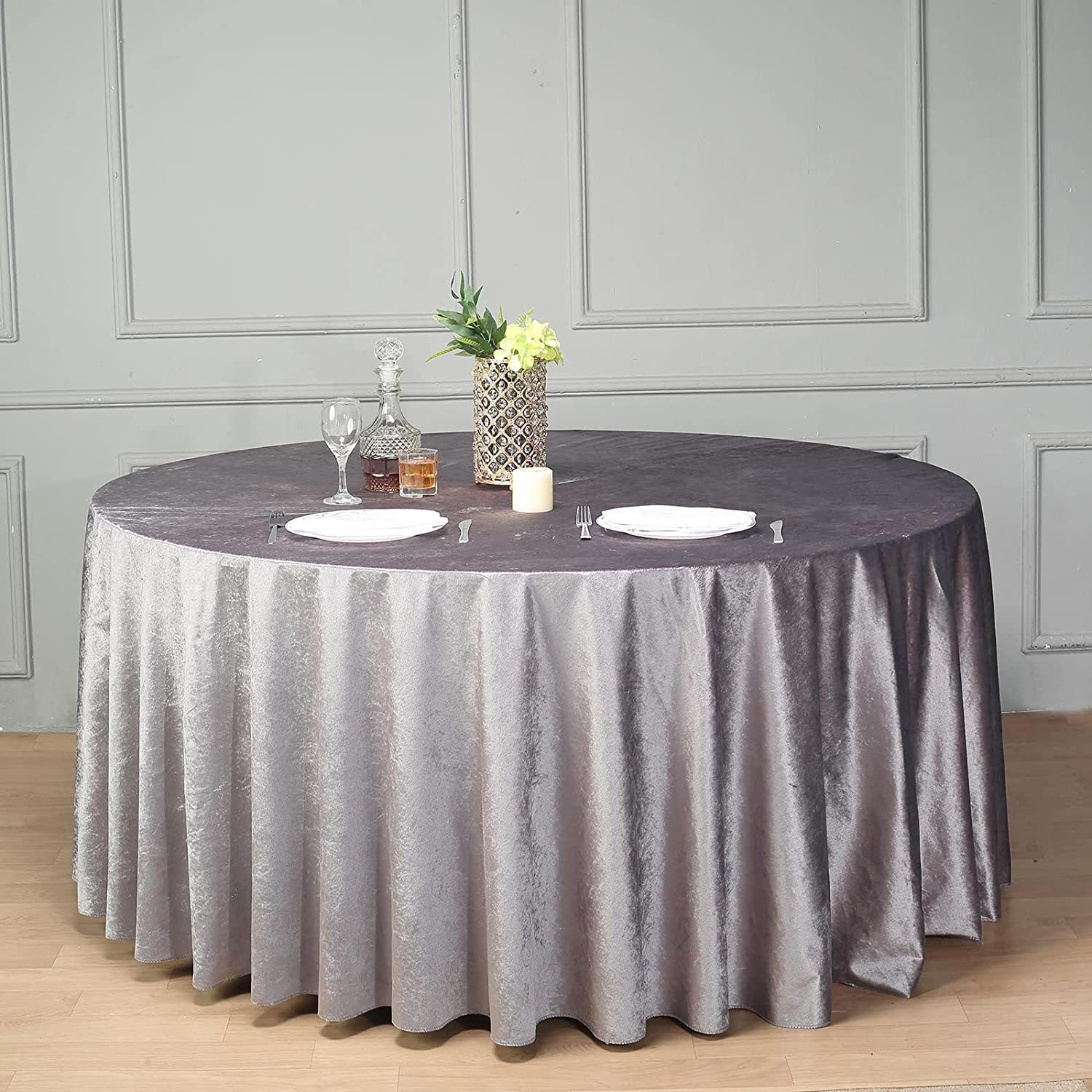 Cruzar la frontera de terciopelo de hielo espesado mantel casa hotel restaurante falda de mesa de franela gran puesto caja de banquete de mantel de color sólido