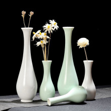黑色陶瓷花插青瓷水培白色观音玉净瓶小花瓶花器家居饰品茶道摆件