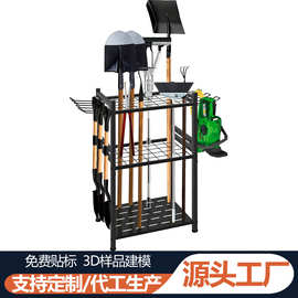 跨境亚马逊花园工具收纳架庭院储物架子室内室外农具简易多层支架