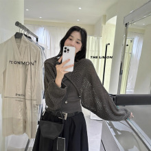 设计感镂空毛衣披肩罩衫上衣叠穿针织背心两件套女秋季慵懒风穿搭