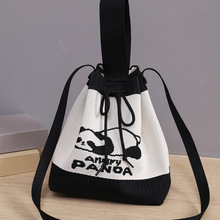 亚马逊跨境日韩真织水桶包托特包妈妈包手提便携INS风ins风爆款