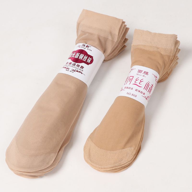 Extended Mask Steel Stockings Short Stockings Women's Anti-Snatch Flesh-Colored Invisible Velvet Thin Wear-Resistant Spring and Summer