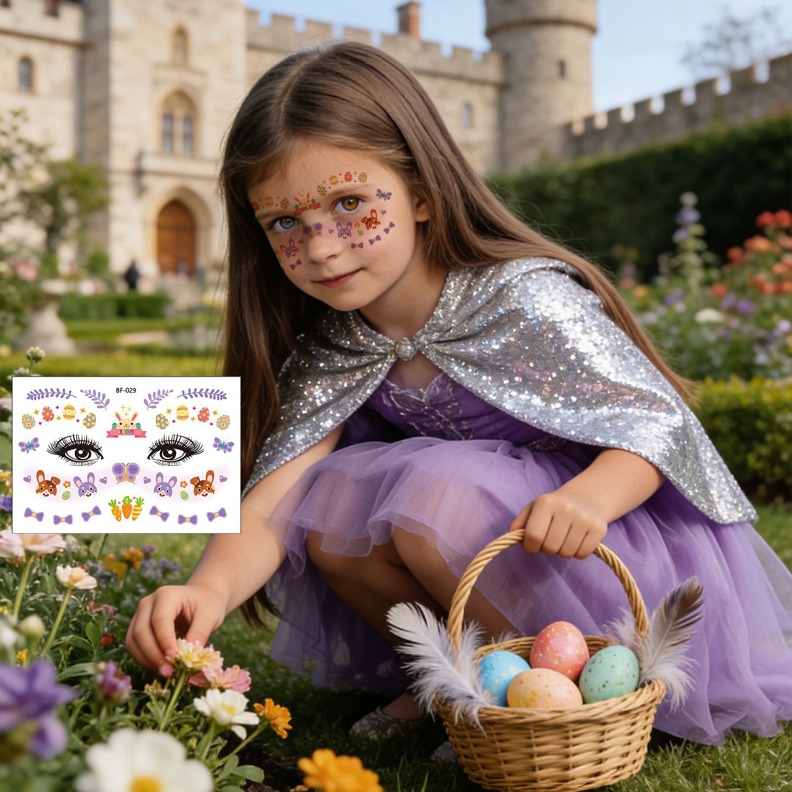 Tatuajes Temporales Infantiles de Pascua Papel de Transferencia de Agua Impermeable para Fiesta