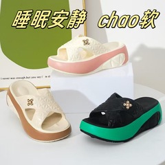 女性用スリッパ、厚底、ファッション性向上、ソフトソール、防臭、韓国風超ハイヒールレディースサンダル、ネットセレブモデル