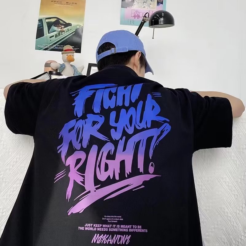 Retro summer cotton trend brand T-shirt for leisure