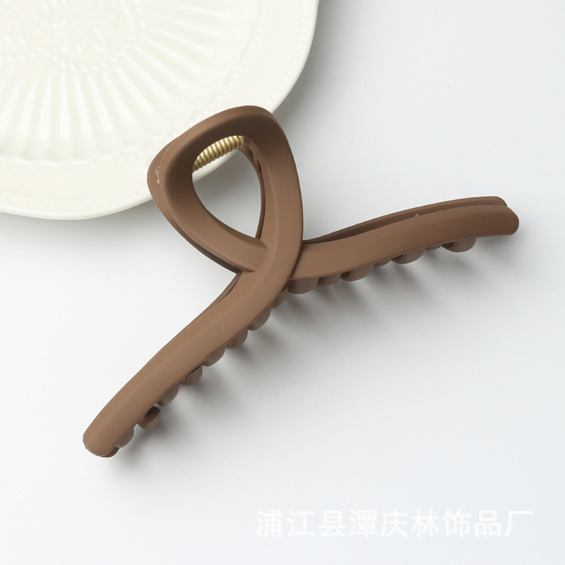 TCB硅胶抓夹高级感盘发后脑勺轻便纯色鲨鱼发夹简约橡皮质感头饰|undefined