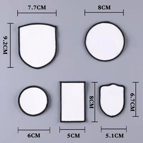 Adhesive digital printed fabric patch blank DIY patch white hot stamping embroidery patch diy patch heat transfer printing embroidery patch