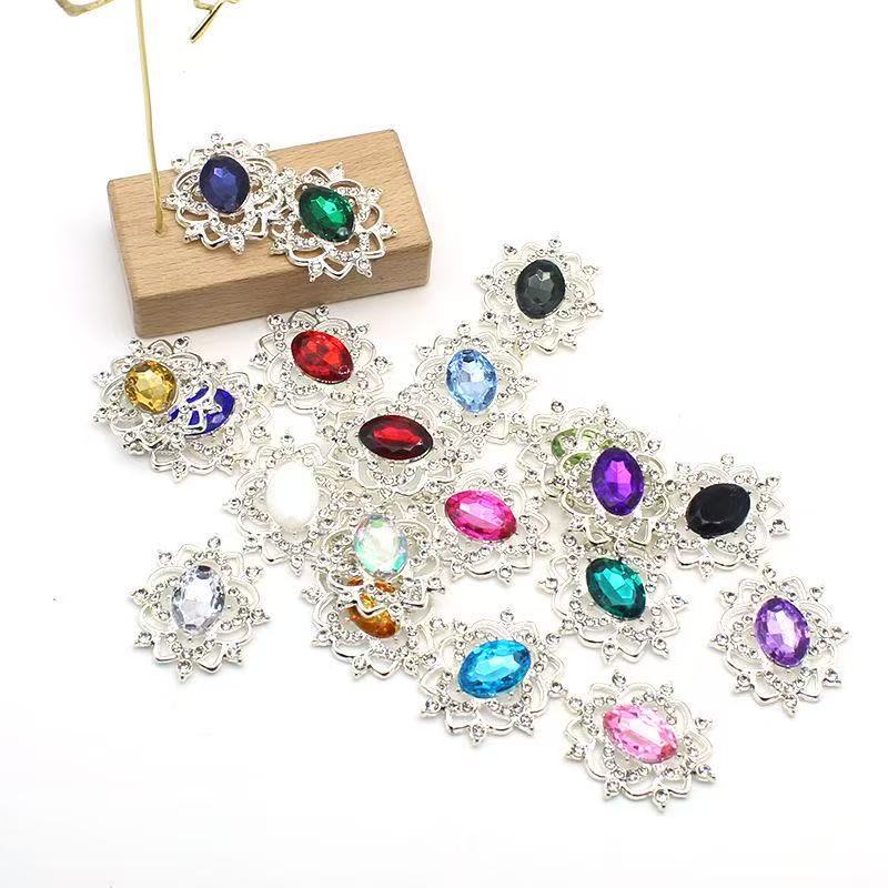 Aleación ovalada de resina acrílica plato de flores diy bar brazo para joyería cos accesorios joyería colgante