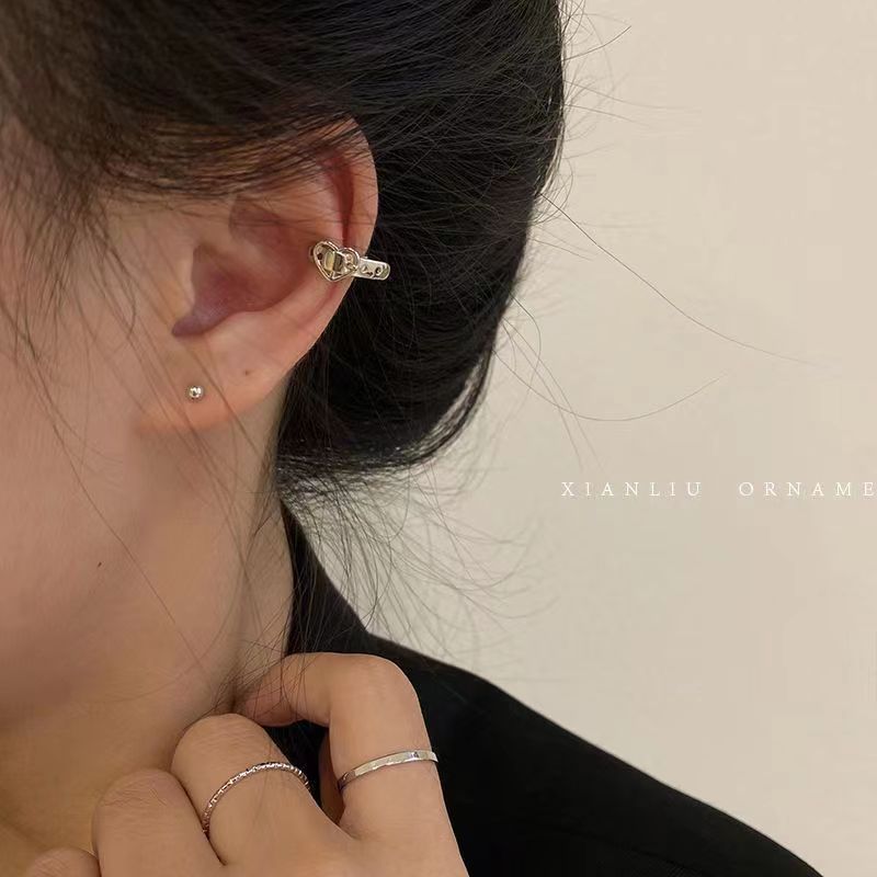 Love Belt ear clip femenino ins nicho diseño sentido earless ear clip de hueso simple todo fósforo estudiante pendientes de moda femenina