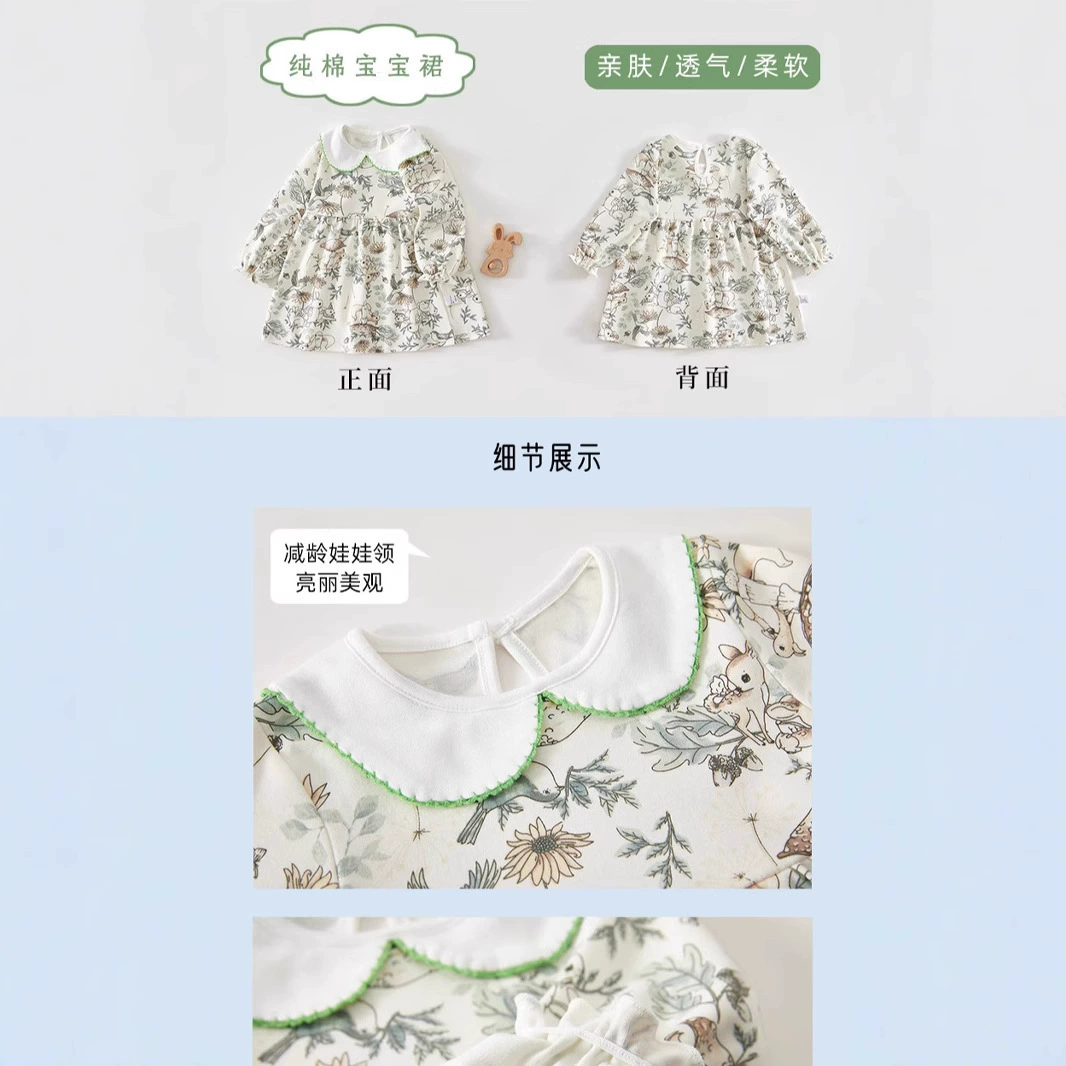 Осеннее детское хлопковое платье, юбка