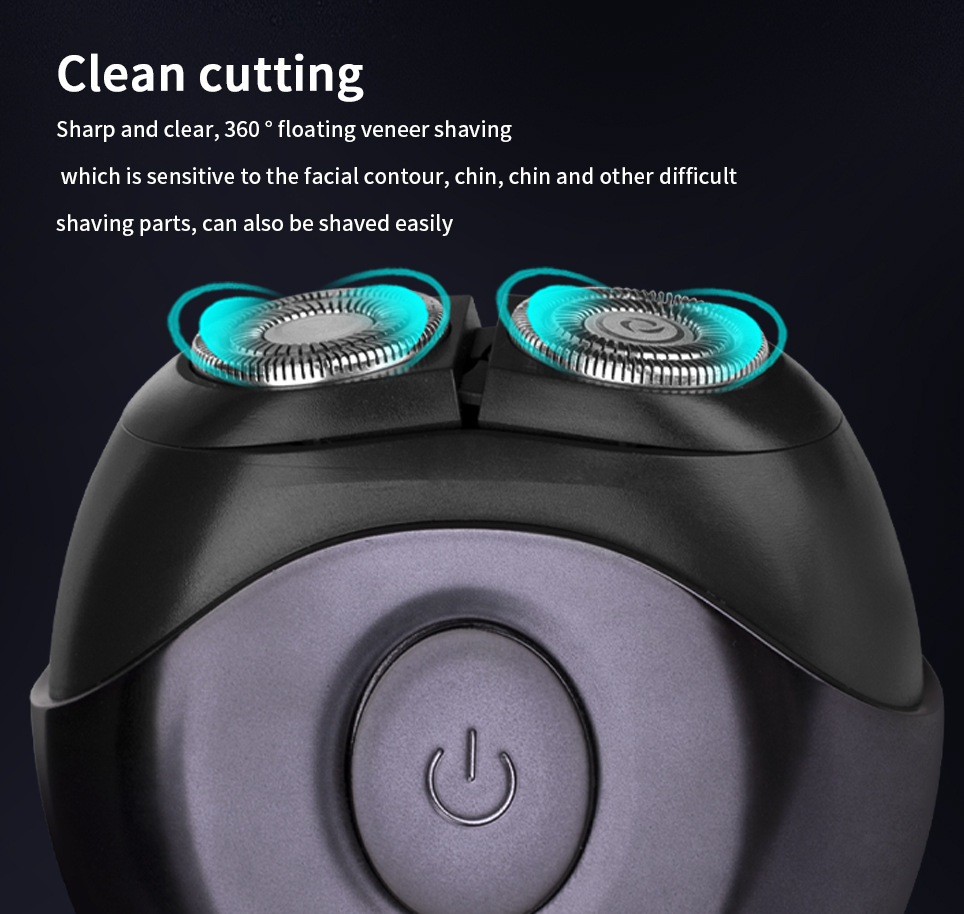 新款小飛碟刮鬍刀充電式電動迷你剃鬚刀男士靜音旅行便攜式鬍鬚刀