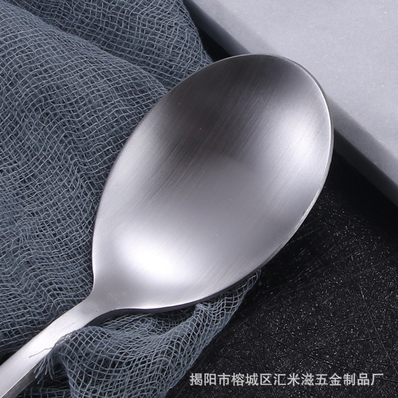 国境を越えたステンレス砂光ナイフフォークスプーン角柄食器ステーキナイフ洋食ナイフ5点セット伸線コーヒースプーンフォーク|undefined