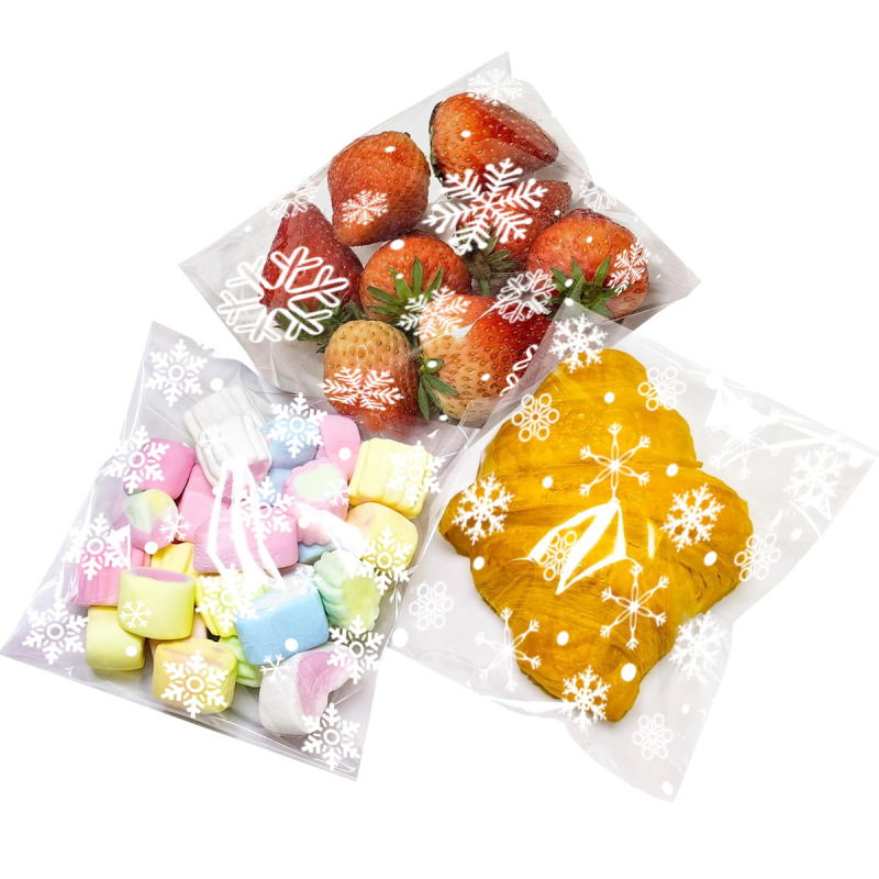 现货批发新款雪花自粘袋雪花糖果糖果零食袋 假日糖果袋opp自粘袋|undefined