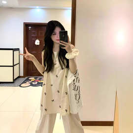 蝴蝶结无袖T恤女夏装设计感小众减龄百搭上衣大版宽松背心娃娃衫