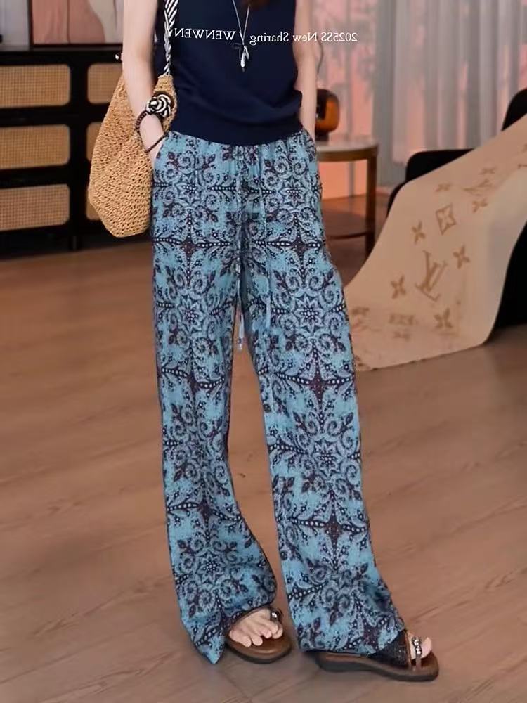 [5 días de preventa] [Pantalones de seda de algodón] Pantalones de pijama de seda de algodón para mujer