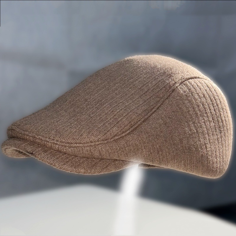 Otoño y invierno al aire libre Retro Boina Inglés nuevo sombrero caliente de mediana edad para hombres protección de orejas gorras de boca de pato