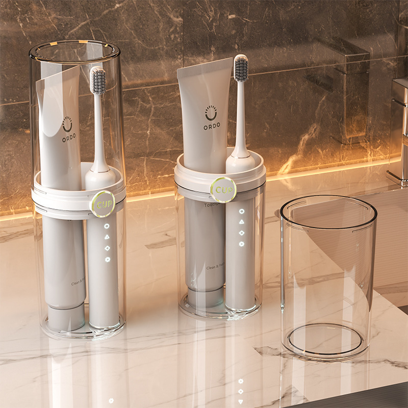 Viaje de lujo ligero taza de enjuague bucal, taza de cepillo de dientes eléctrico doméstico, taza de aparatos dentales portátiles, conjunto de taza de enjuague simple