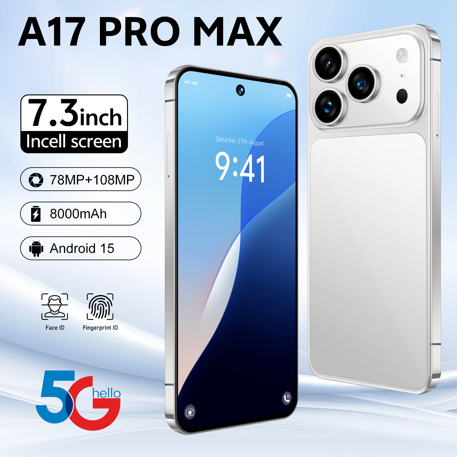 Cross-Border Exclusive Smartphone A17 Pro Max Hd Large Screen 16+1t Android Phone Can Be Shipped on Behalf of Others